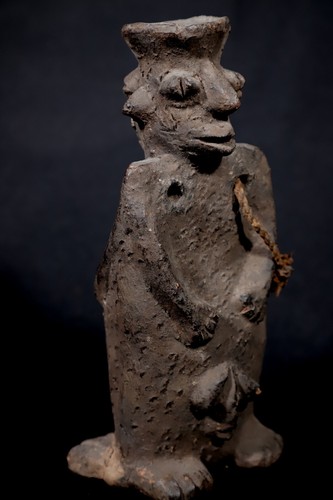 Art Africain - Ancienne Statue Janus en Terre Cuite de Devin Junkun - 20 Cms - Photo 6 sur 12