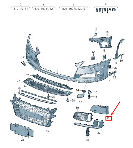 NEW AUDI TT 8S FV FRONT LEFT AIR GUIDE 8S0121673A 8S0 121 673 A