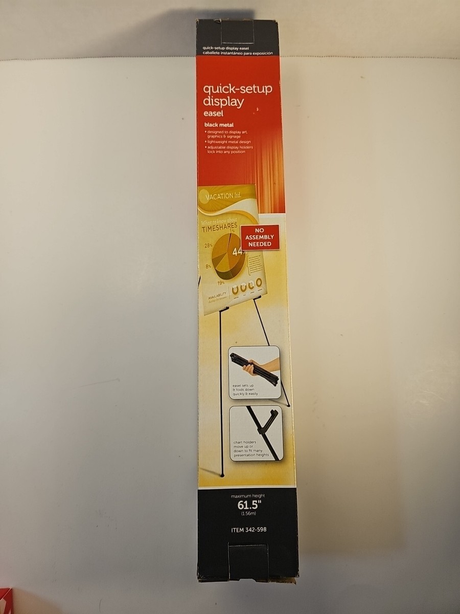 Office Depot Quick-Setup Display Easel-Item 342-598-Black Metal