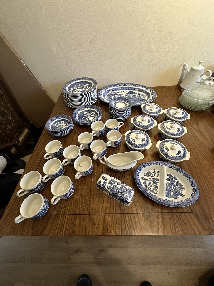 Willow Pattern Blue Willow Dish Sets Vintage Churchill Blue Willow