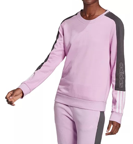 adidas essentials logo colorblock womens crew neck long sleeve sweatshirt