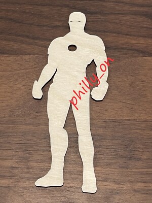 Iron Man Shape Unfinished Wood Cut out Ready for Craft Project Woodcraft Decor