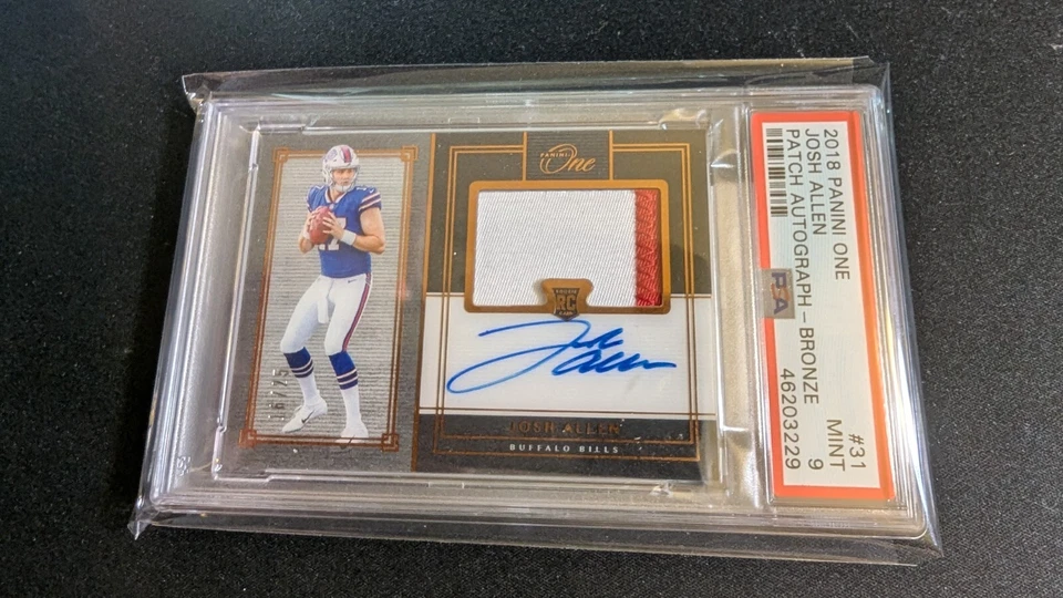 2018 Panini One Josh Allen RC Rookie Patch Auto Bronze /25 PSA 9 MVP! 💎💎💎 - Image 2 of 4