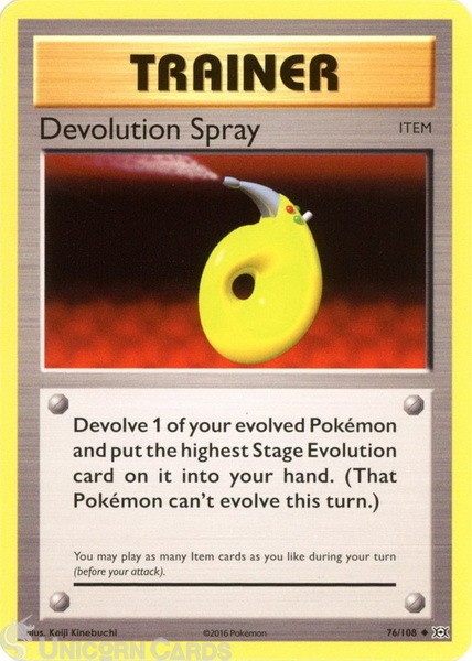 Devolution Spray 76/108 : Uncommon Mint/Near Mint Pokemon Card : XY12: Evolution