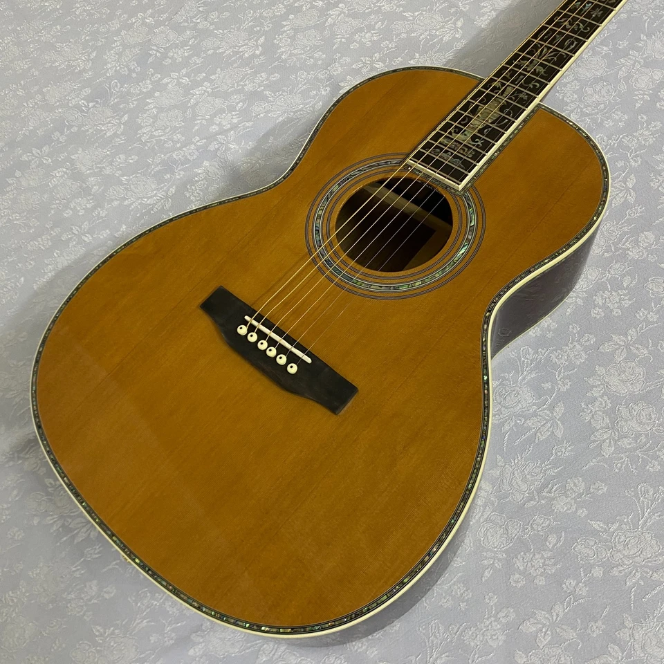 Классическая акустическая гитара 00045 инкрустация абалоном верх из цельной ели черное дерево лад - Изображение 4 из 4