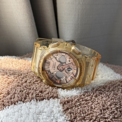 G Shock Casio GMA-S120 Skeleton Yellow Clear Transparent Watch Vintage
