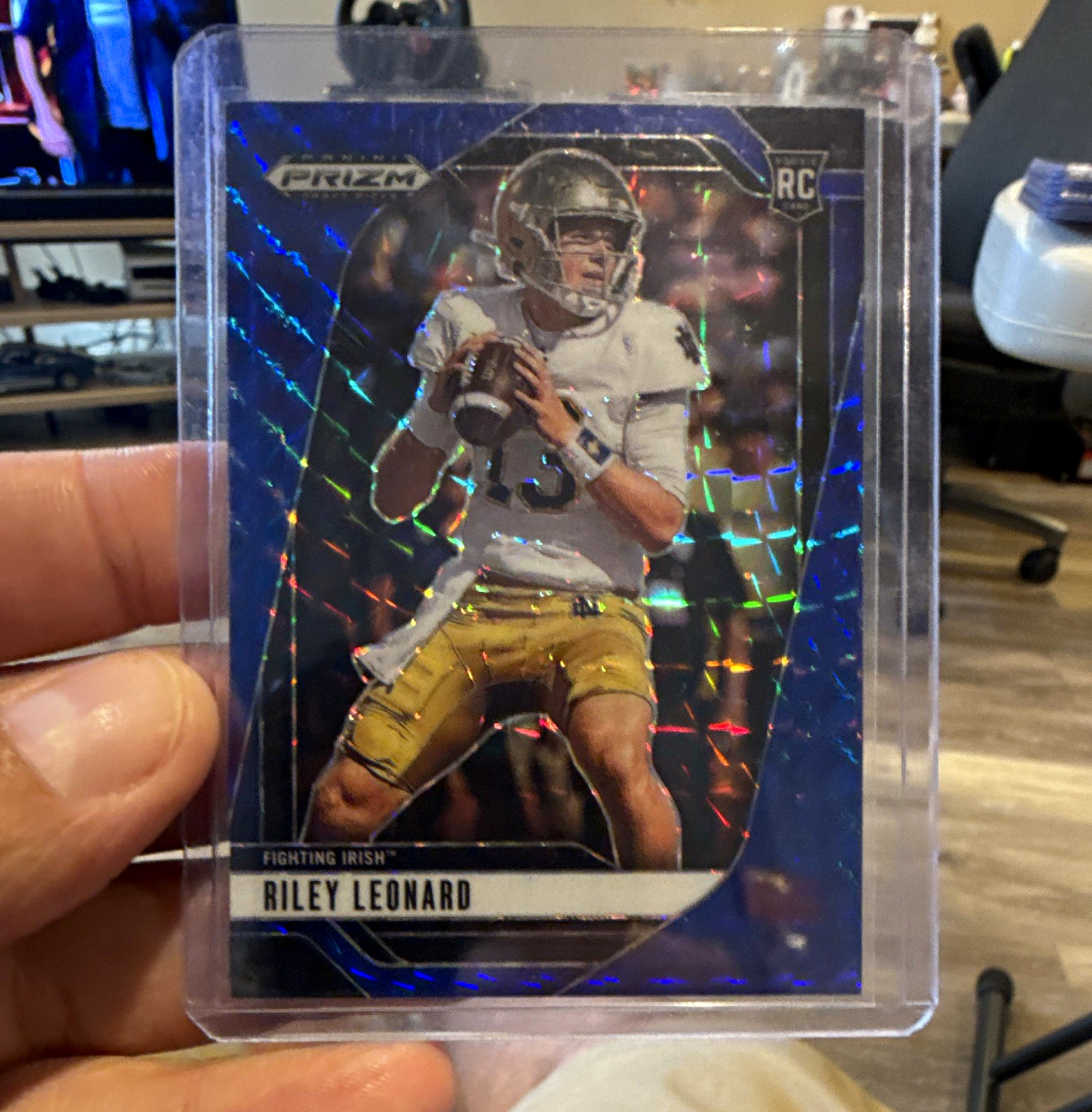 Panini 2025 Prizm Draft Picks Riley Leonard RC Blue Finite Prizm #76 /89