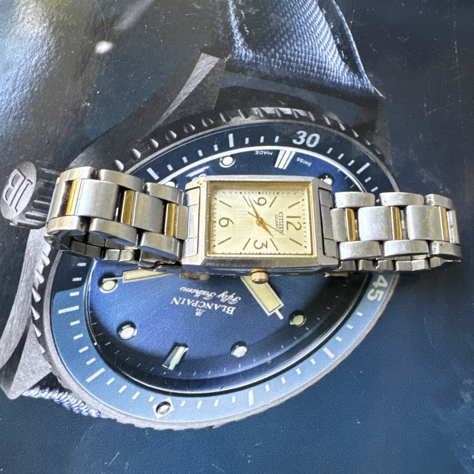 Citizen Quartz Two-Tone Rectangular Watch 5930-S1… - image 5