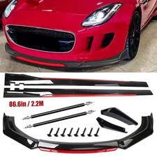 For Jaguar F-Type XE XF Front Bumper Lip Spoiler Splitter Side Skirt Glossy