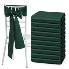 Counfeisly 50 Pcs Blackish Green Satin Chair Sashes Bows Universal Chair Cover f