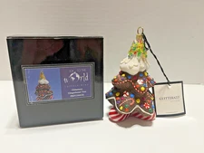 Joy to the World Glitterazzi Gingerbread Tree Christmas Ornament, NEW
