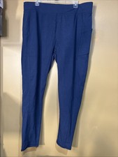 HC582. Denim  Co. ANKLE PANT Navy Blue Tapered Leg D  Co A516264 Front Pocket