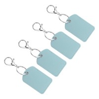 Leder SchlüSselanhäNger, 4Er Pack Pu Leder Mit SchlüSselringen, Himmelblau