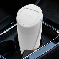 Car Trash Can, Car Trash Bin, Mini Vehicle Cup Holder Organizer Leakproof White