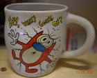 REN & STIMPY SMASHED MUG 1992 Nickelodeon Ceramic NEW IN BOX — photo 1