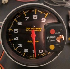 Autometer 5 Tachometer Tach 9k 9000 Rpm Vintage Memory Recall Monster