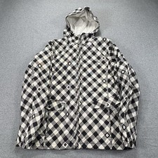 Burton Snowboard Checkered Plaid Jacket Mens M Hooded Ski Snow Coat Winter