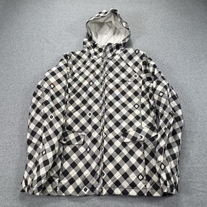 Burton Snowboard Checkered Plaid Jacket Mens M Hooded Ski Snow Coat Winter