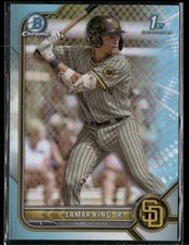Lamar King Jr. 2022 Bowman Draft #BDC-143 Chrome Sky Blue Refractor Padres