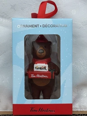 HANDMADE Tim Hortons 2025 Collector ornament-NRFB-NIB-Brown Bear with Timbits and Donuts