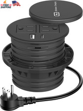 Desktop Power Grommet 3 Inch Wireless Charger USB C Fast Charging Black