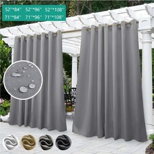 Large Patio Waterproof Outdoor Curtains Eyelet Garden Thermal Gazebo Drapes Lawn