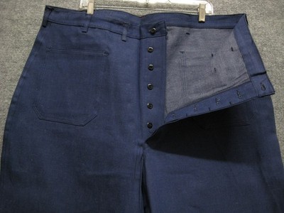 VINTAGE 1950's US NAVY USN USA DUNGAREES UTILITY TROUSERS DENIM