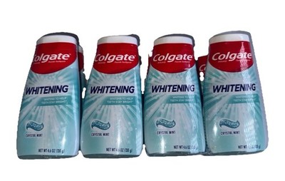  (LOT 4)  Colgate Whitening Fluoride Toothpaste Crystal Mint 4.6 oz each SEALED