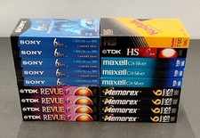 New Factory Sealed Blank VHS Tapes Sony, Maxell, Memorex, TDK T-120VL Lot Of 18