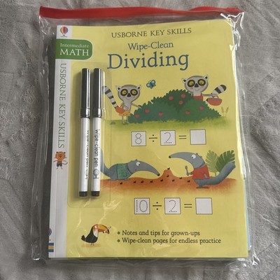 Usborne Key Skills Wipe-Clean Book Lot of 4 Time Spelling Grammar Fractions Read
