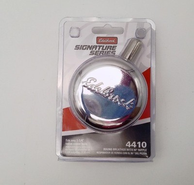 Edelbrock Crankcase Breather 4410; Signature Series Chrome Push-In w/Vent Tube