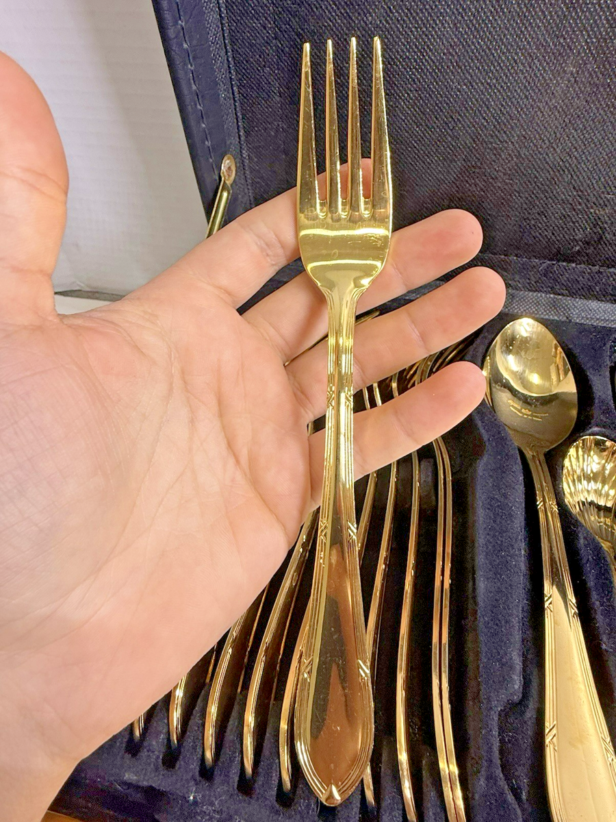SBS-Bestecke Solingen 23/24K Gold Plated 71pc Complete Flatware