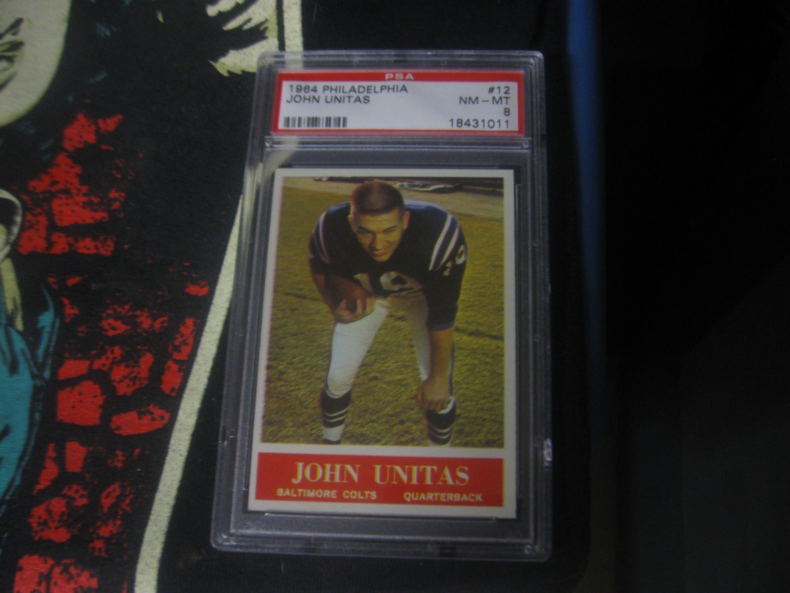 1964 VINTAGE PSA 8 PHILADELPHIA GUM CARDS JOHN UNITAS JOHNNY UNITAS #12 view 2