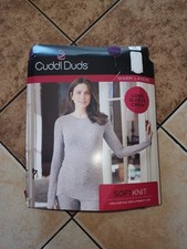Cuddl Duds Womens Long Sleeve Crew Top Medium M Heathered Purple New