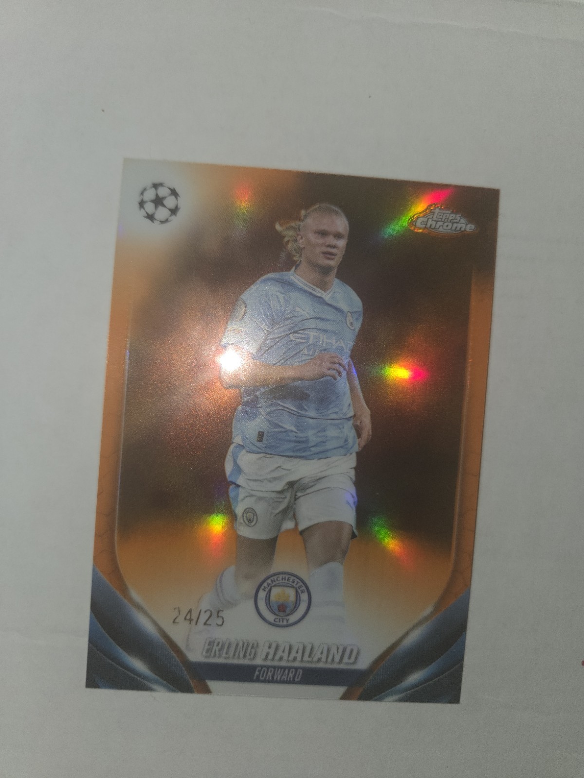 2023-24 Topps Chrome UEFA Club Competitions Erling Haaland #39 Orange /25