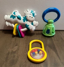 Lot of 3 Vintage 90s Baby Toys Rattles