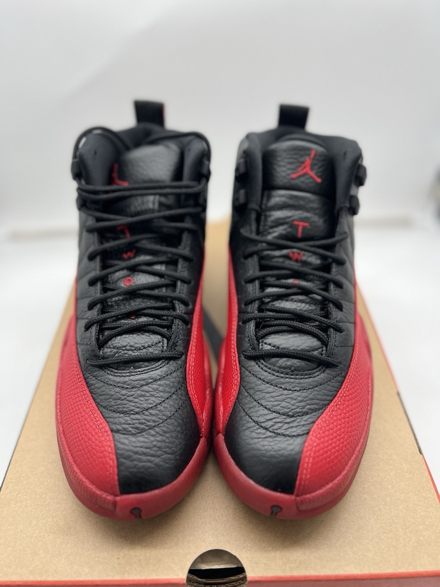 Air Jordan 12 Retro Flu Game Sz 9.5 Red Black AJ XII Nike Bred