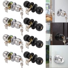 Round Door Lock Knob Handle Lever Lockset Entry Privacy Passage for Home Bedroom