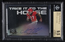 2018 Leaf Valiant Take it to the House Black 3/5 Nick Chubb BGS 9.5 Auto uk2