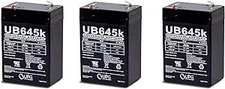 UPG UB645-F1 D5733 6V 4.5Ah F1 AGM Rechargeable Batteries - 3 Pack