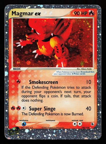 Pokémon Karte Magmar ex 100/109 Ultra Rare EX Rubin & Saphir