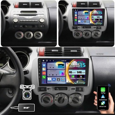 Für HONDA Fit Jazz Apple CarPlay Autoradio GPS NAVI RDS 4+64G 9'' Android 15 DAB+