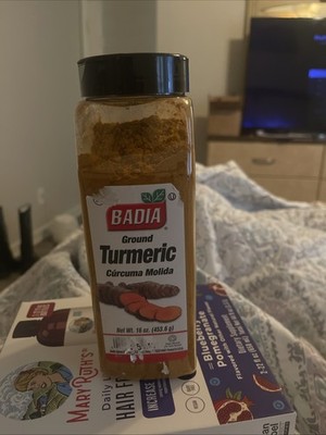 Badia Ground Turmeric Powder, Premium Curcuma Seasoning for Cooking 16 oz