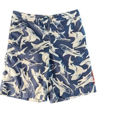 Gap Kids Boys Blue Shark Print Swim Trunks Mesh Lined Size L 10
