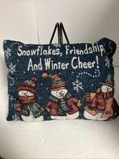 Snowflakes, Friendship, And Winter Cheer!  Winter/Christmas Throw Pillow