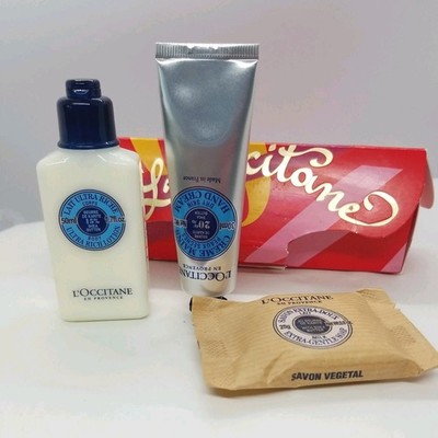 L'Occitane En Provence Ultra Rich Lotion Hand Cream Soap 3pc Travel Size Set