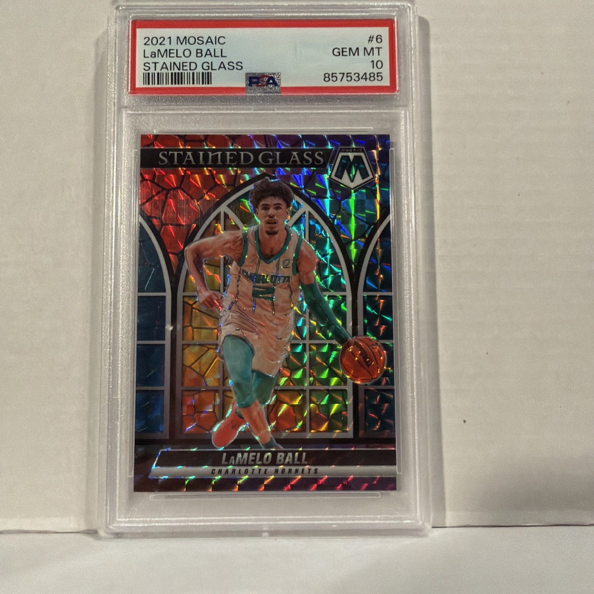 【49枚限定!!PSA9】Lamelo Ball RC Mosaic Prizm 2021-22 Panini Mosaic Lamelo Ball #6 Stained Glass Case Hit SSP