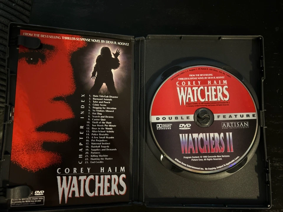 Watchers 1 & 2 Double Feature (DVD) Koontz Horror Haim Creature Feature RARE OOP — 第 3/3 张图片