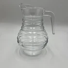 Vintage MCM Large Beehive Clear Pitcher With Handl Federal Glass 72 Oz