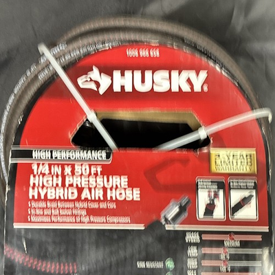 #ad #ad Brand New Husky 1 4 in x 50 ft Hybrid High Pressure Air Hose Male Thread Black $23.00